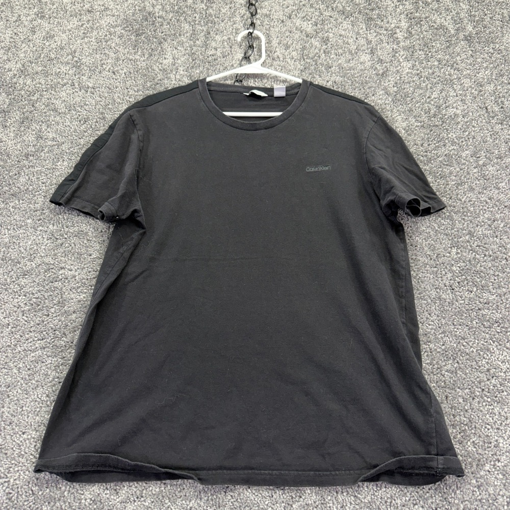 Calvin Klein T Shirt Mens L Black Gray Essential Logo Tee